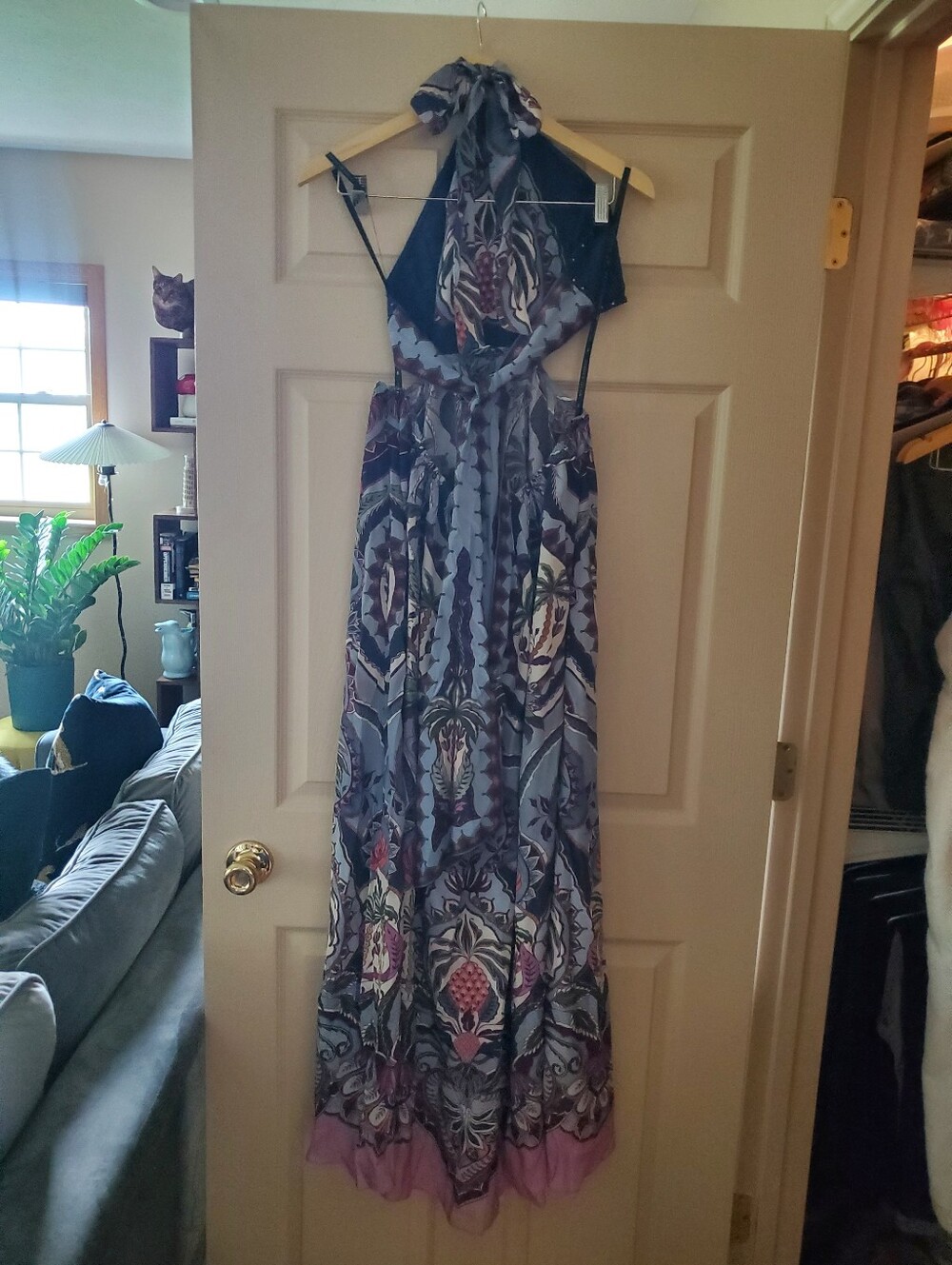 NWT FARM Rio Odara Blue Maxi Dress Large - Picture 11 of 14